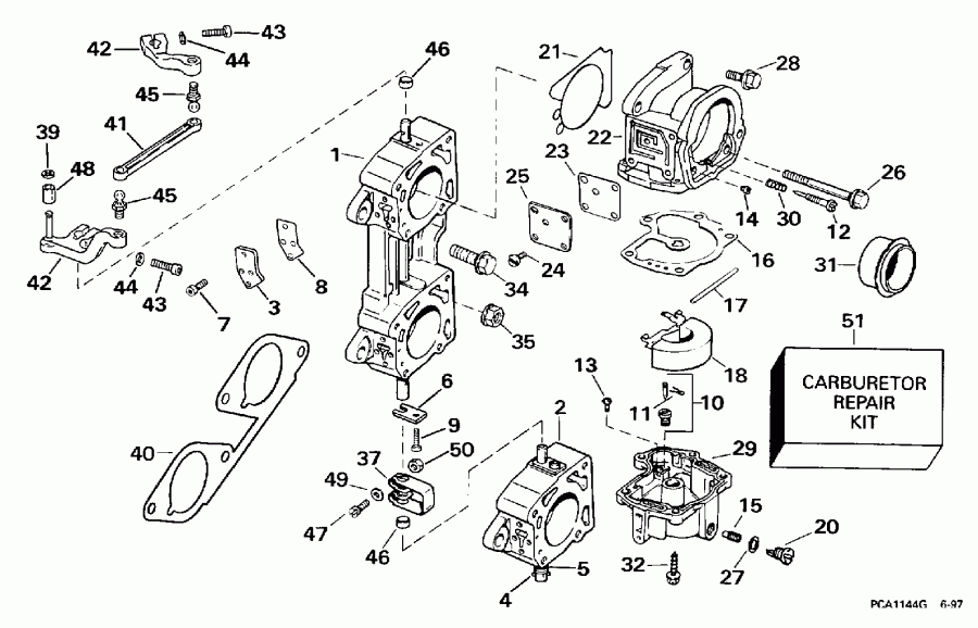 ��������� Evinrude SE200WTPLG 1998  - rburetor & Linkage - rburetor & ��������� ��������