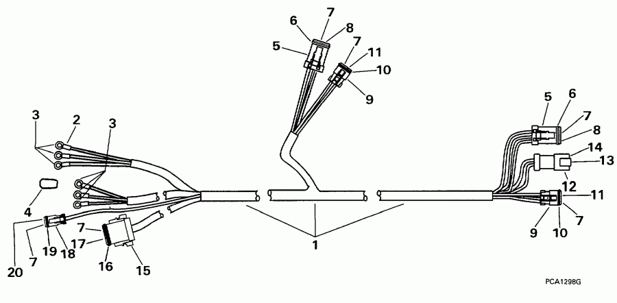 ��������� �������� ����� Evinrude SE200WTPLG 1998  - strument Cable / strument ������