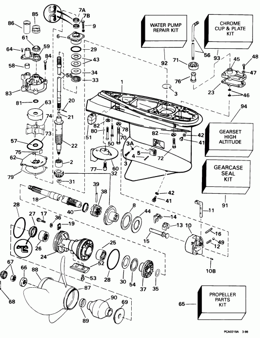 ��������� �������� ����� EVINRUDE SE200WTPXG 1998  - arcase / arcase