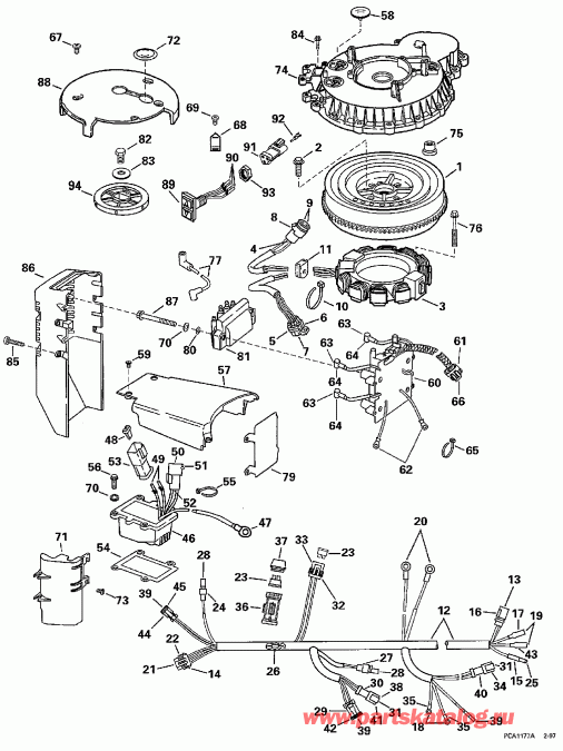 ��������� EVINRUDE SE225NXECC 1998  - wer ������ ��������� (�����) / wer Engine Cover