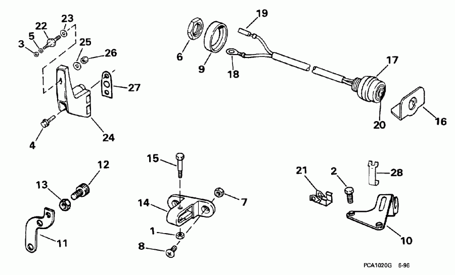��������� EVINRUDE SE25RDECA 1998  - mote ���������� Adapter Kit / mote Control Adapter Kit