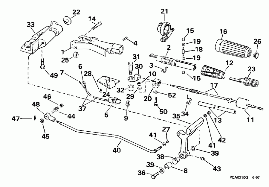 ����� EVINRUDE SE25RPLP 1998  - ee������ & ������������� Handle - eering & Shift Handle