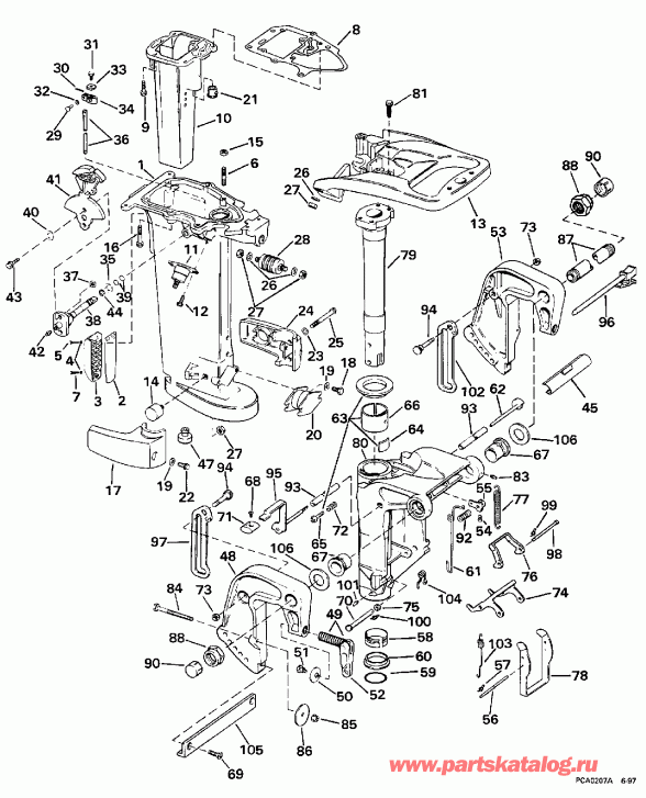 ��������� ����� EVINRUDE SE25RPP 1998  - dsection