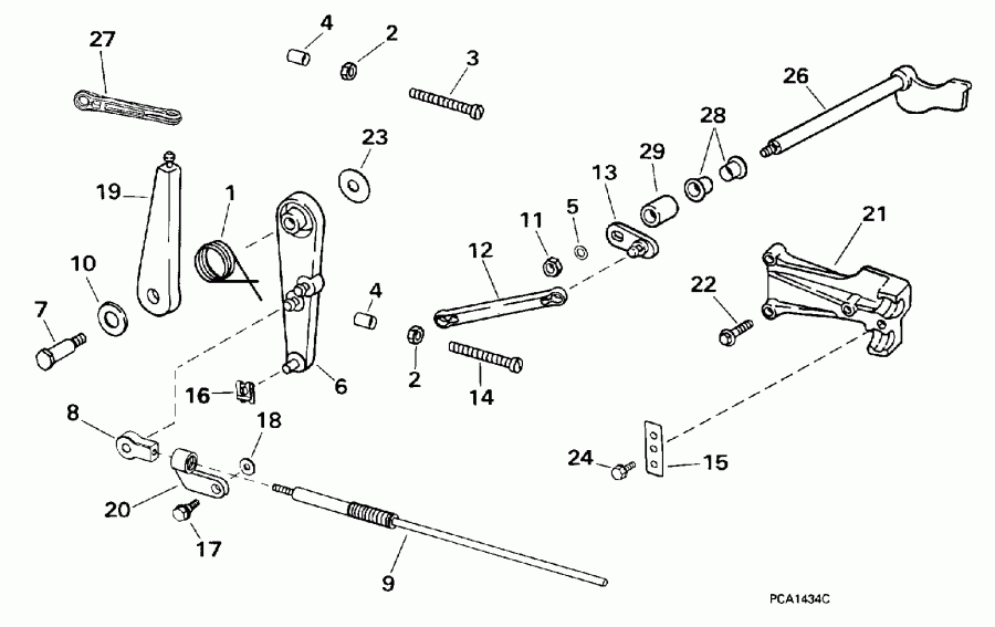�������� ����� EVINRUDE SE35RWECS 1998  - rottle ��������� ��������