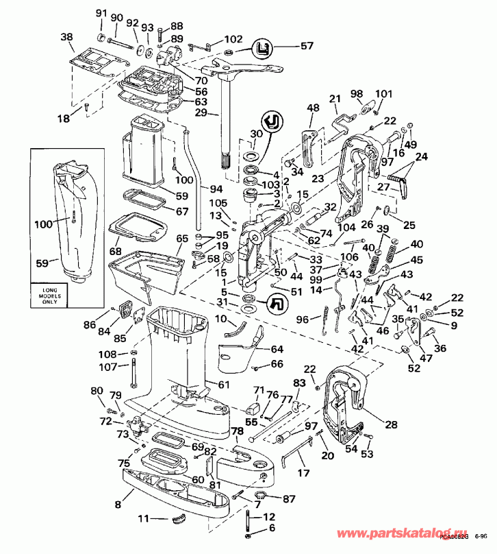 ��������� ��������� Evinrude SE40RPLT2 1998  - dsection - dsection