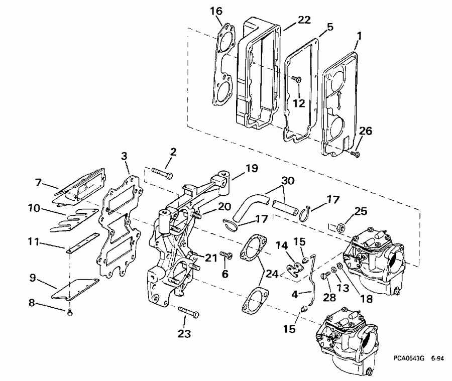 ��������� �������� ����� Evinrude SE40RSLR 1998  - take Manifold / take ���������