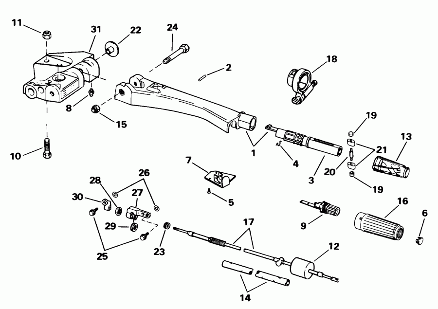  Evinrude SE55RSLM2 1998  - ee������ Handle / eering Handle