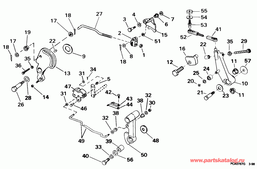 ����� ������� SE55RSYM2 1998  - ift & ����������� ��������age / ift & Throttle Linkage
