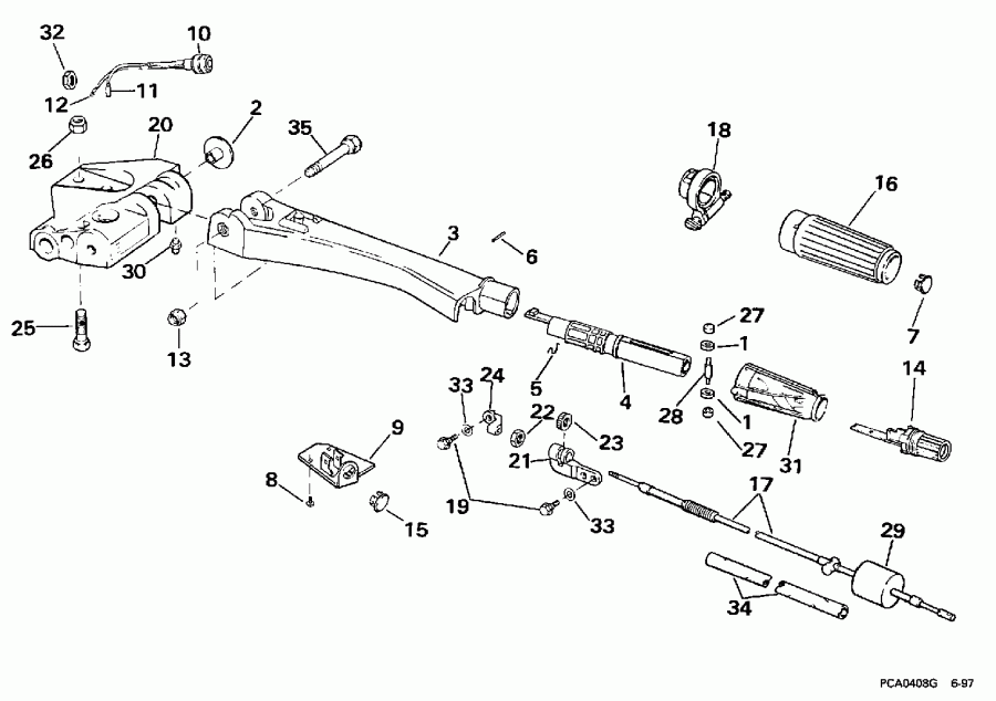 �������� ����� Evinrude SE65RSLD 1998  - eering Handle / ee������ Handle