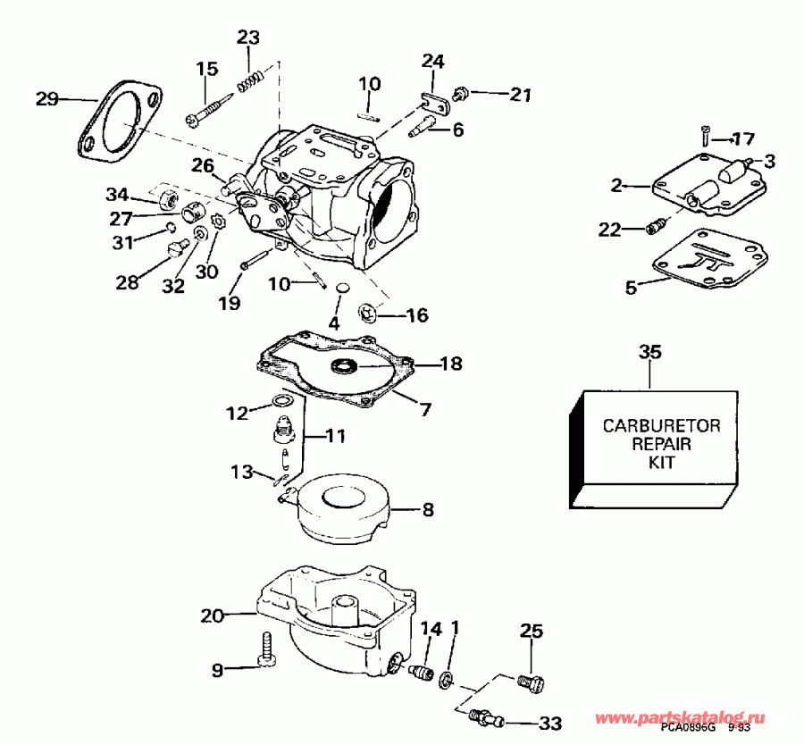 ��������� ����� Evinrude SE65RSYD 1998  - rburetor - rburetor