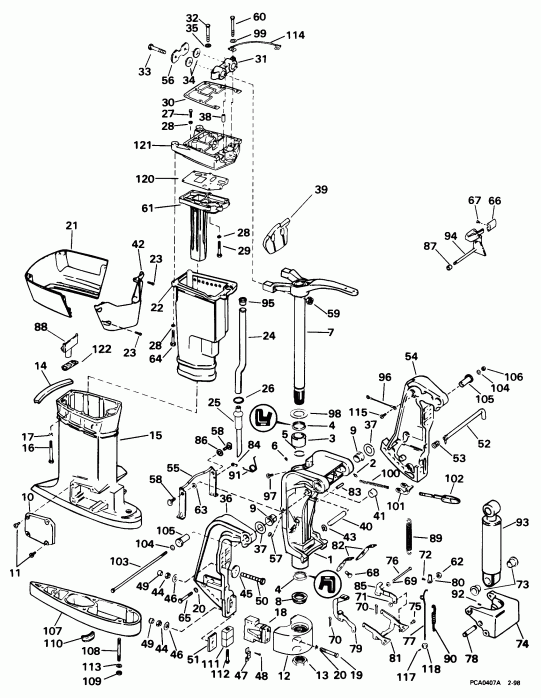 ��������� Evinrude SE65RSYD 1998  - dsection - dsection