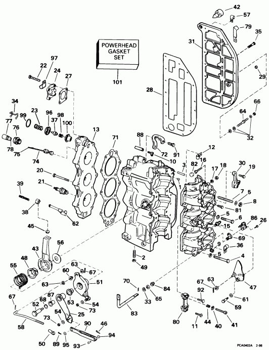 ����� Evinrude SE65WMYD 1998  - linder & ������ ��������� / linder & Crankcase