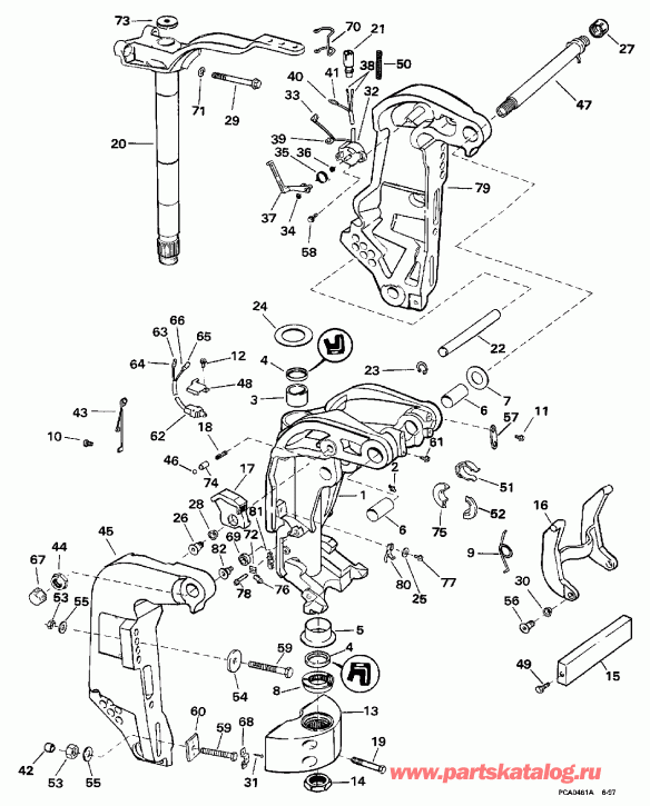��������� �������� ����� EVINRUDE XE115HLECM 1998  - ern ��������� / ern Bracket