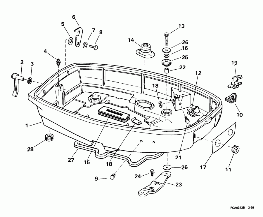 ����� EVINRUDE BE30BAEEN 1999  - wer Engine Cover / wer ������ ��������� (�����)