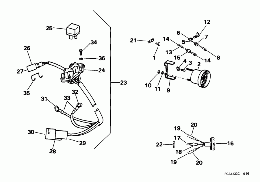  ������� BE35AREEA 1999  - wer Trim / tilt ��������� - wer Trim/tilt Electrical