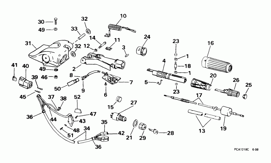  EVINRUDE BE35AREEA 1999  - ee������ & ������������� Handle / eering & Shift Handle