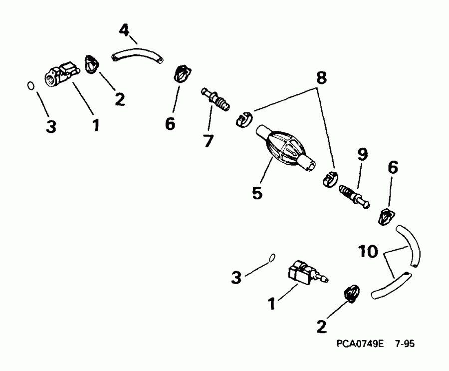 ��������� ��������� Evinrude BE35KEEM 1999  - 5 / 16 ���� I.d. /  5/16 In. I.d.