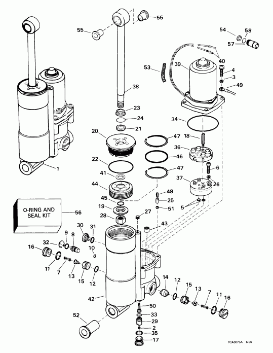 ��������� ����� Evinrude BE35KEEM 1999  - wer Trim/tilt / wer Trim / tilt