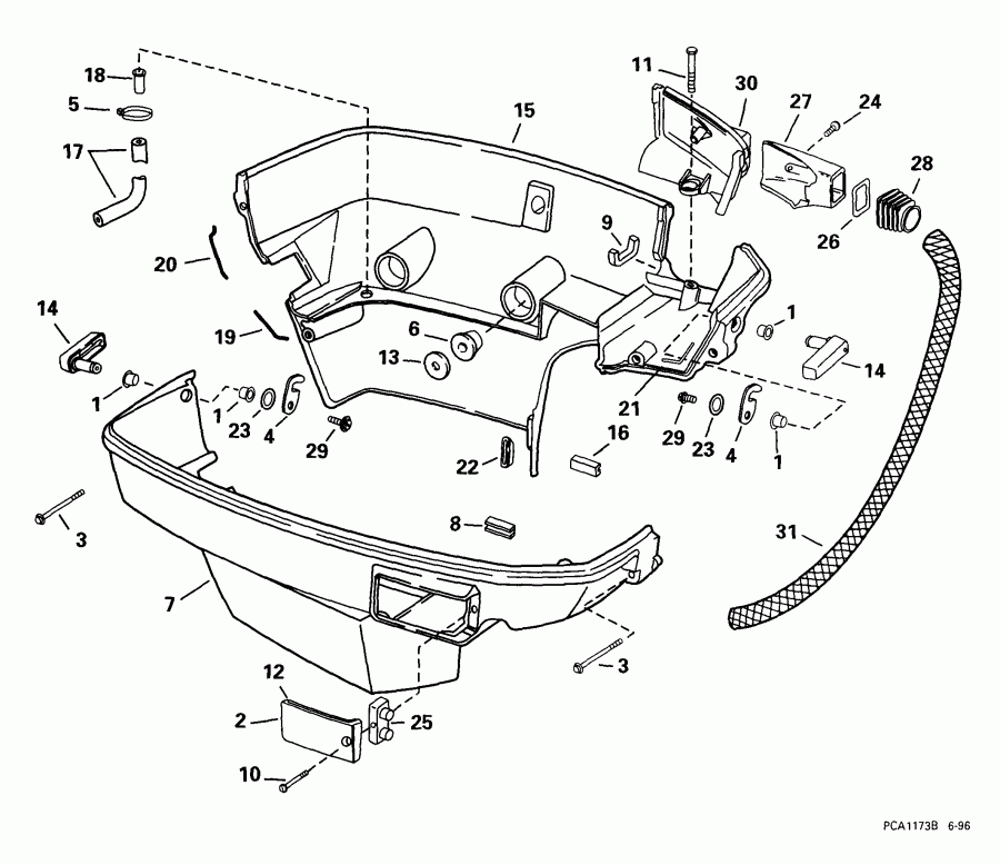 ��������� ����� EVINRUDE E100WPLEEC 1999  - wer Engine Cover - wer ������ ��������� (�����)