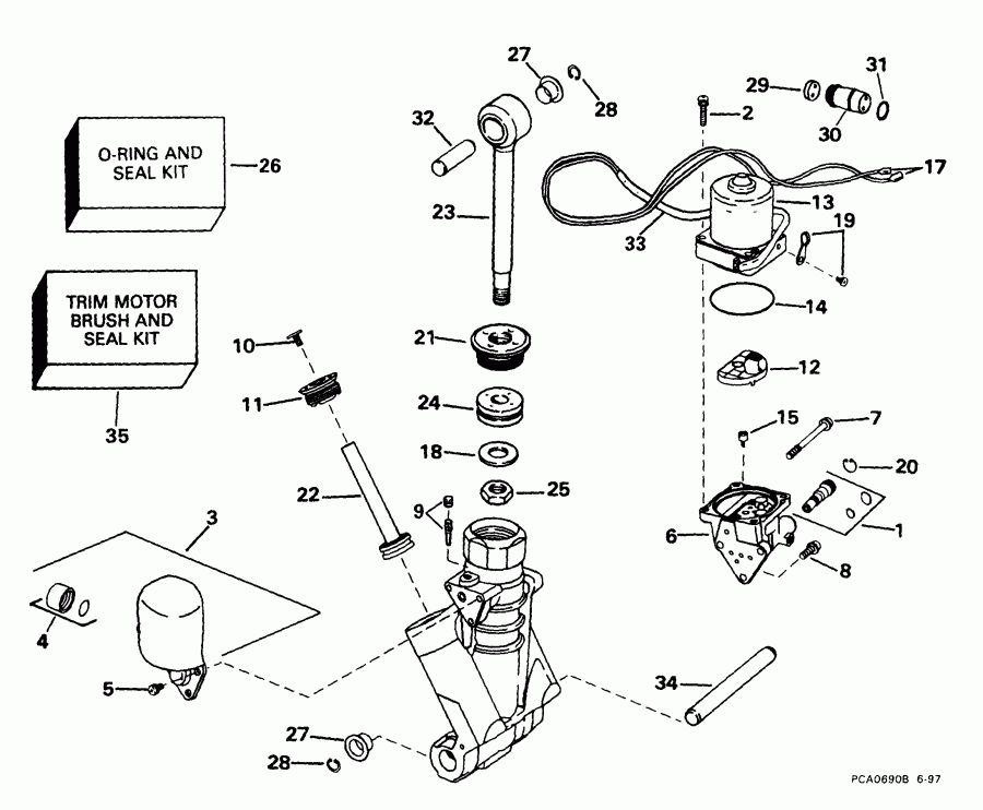  ������� E100WPLEEC 1999  - wer Trim/tilt Hydraulic Assembly / wer Trim / tilt Hydraulic Assembly