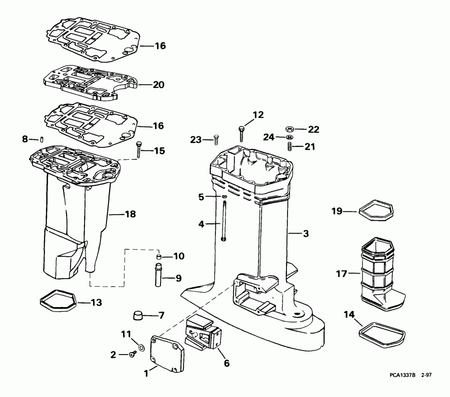 ����� Evinrude E105WELEEN 1999  - haust Housing - haust ������