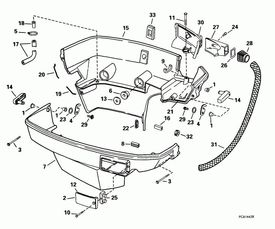 �������� ��������� ����� EVINRUDE E105WELEEN 1999  - wer ������ ��������� (�����) - wer Engine Cover