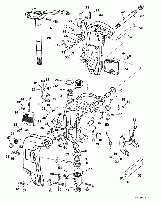 ��������� �������� ����� Evinrude E105WELEEN 1999  -  105wp Models