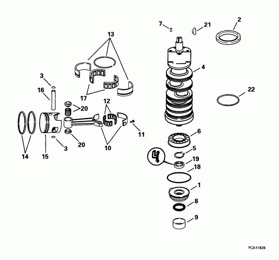 �������� ����� ������� E105WPLEES 1999  - ank��� & ������� / ankshaft & Piston