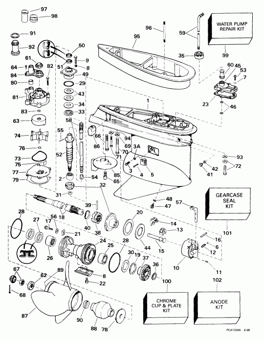 ��������� ����� EVINRUDE E105WRLEES 1999  - arcase