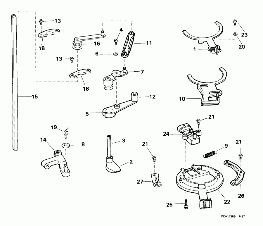  EVINRUDE E105WRLEES 1999  - rottle Linkage - rottle ��������� ��������