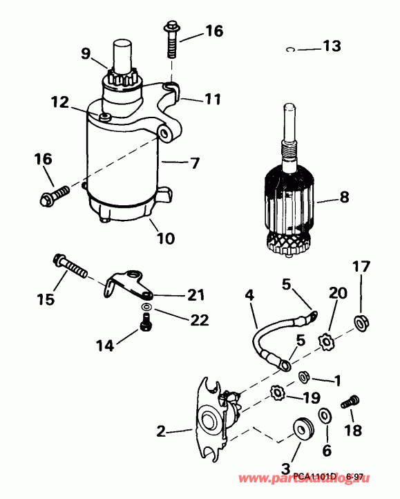 ��������� �������� ����� EVINRUDE E10EL4EEB 1999  - arter Motor & Solenoid