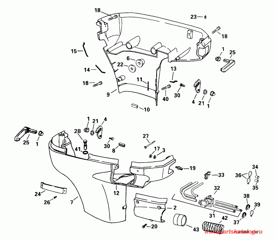 �������� ����� EVINRUDE E115FPXEEC 1999  - wer Engine Cover