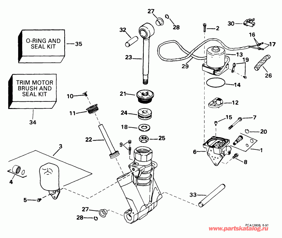 ��������� ����� ������� E115FPXEEC 1999  - wer Trim / tilt Hydraulic Assembly