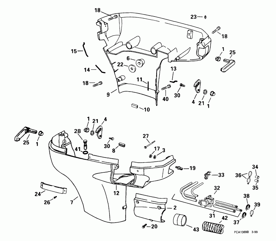 ����� Evinrude E115FSLEEC 1999  - wer Engine Cover / wer ������ ��������� (�����)