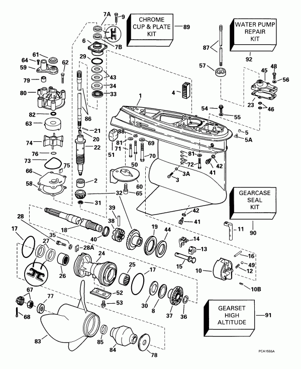 ��������� ����� Evinrude E150FCXEEA 1999  - �������� Rotation -- Fpl Models -  Standard Rotation -- Fpl Models