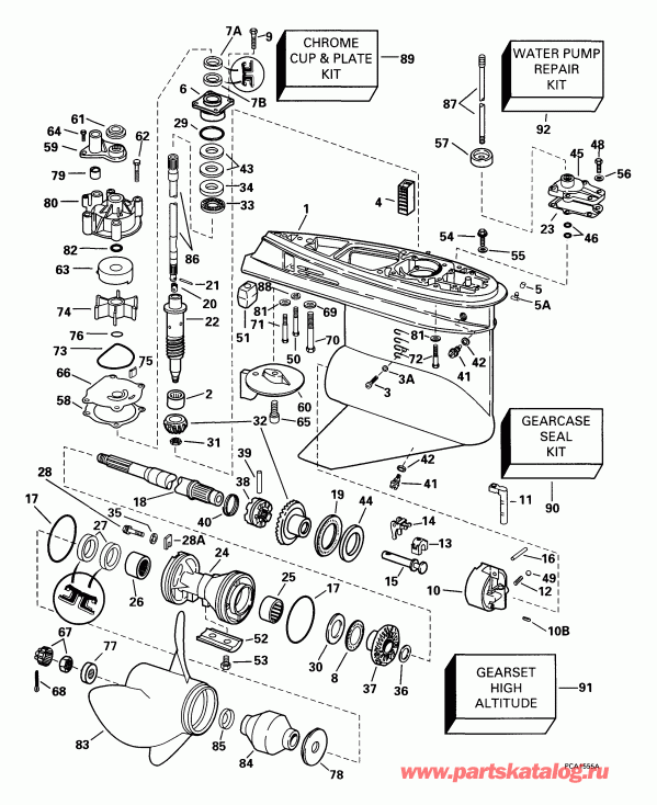 ��������� �������� ����� EVINRUDE E150FCXEEO 1999  -  Standard Rotation -- Fpl Models - �������� Rotation -- Fpl Models