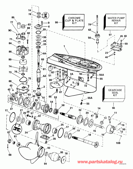 �������� ��������� ����� Evinrude E150FPLEEA 1999  -  Counter-rotation -- Fcx Models - Counter-rotation -- Fcx Models