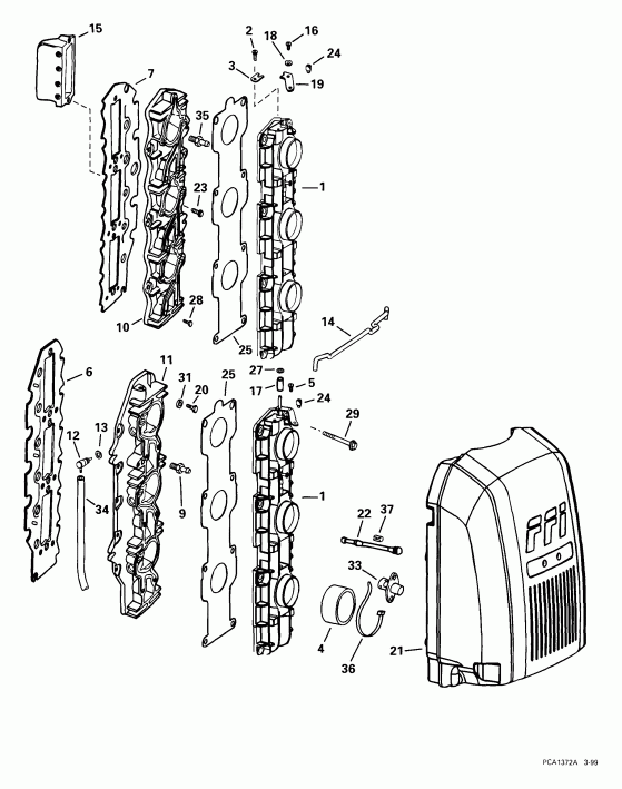 ��������� ��������� Evinrude E150FPLEEA 1999  - take Manifold