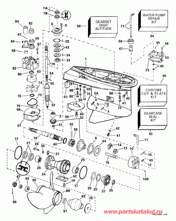 ����� Evinrude E150FPXEEA 1999  - �������� Rotation -- Fsl, Fpx Models /  Standard Rotation -- Fsl, Fpx Models