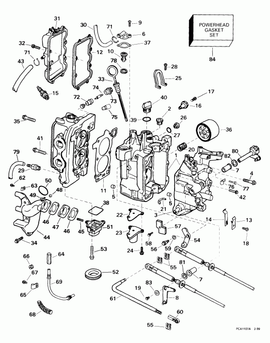 ��������� EVINRUDE E15EL4EEB 1999  - linder & Crankcase