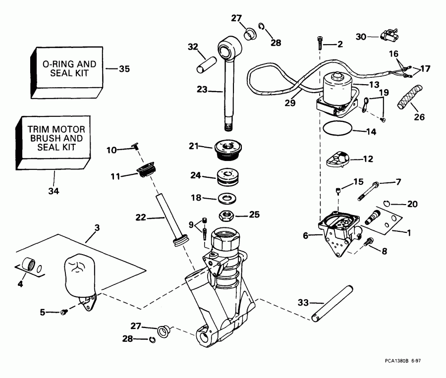 �������� ����� EVINRUDE E175FPXEEO 1999  - wer Trim/tilt Hydraulic Assembly / wer Trim / tilt Hydraulic Assembly