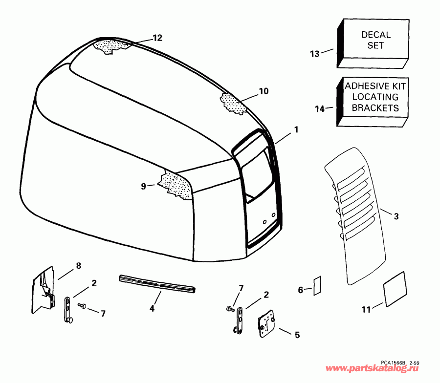 ��������� ��������� EVINRUDE E200FPLEEN 1999  - gine ������ - gine Cover