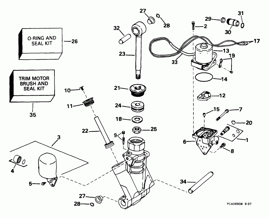 �������� ����� ������� E200WPXEES 1999  - wer Trim/tilt Hydraulic Assembly / wer Trim / tilt Hydraulic Assembly