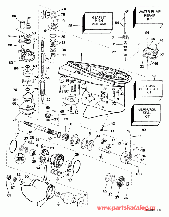 �������� ����� Evinrude E225FCXEES 1999  - �������� Rotation -- Fpx, Fpz Models