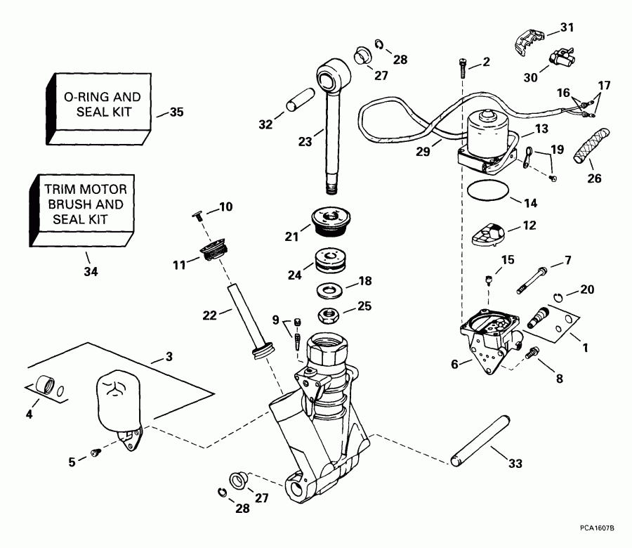  EVINRUDE E225FPLEES 1999  - wer Trim / tilt Hydraulic Assembly / wer Trim/tilt Hydraulic Assembly