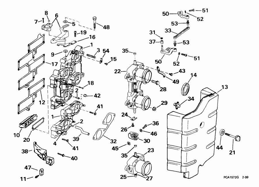 ��������� �������� ����� Evinrude E225FPXEEN 1999  - duction System - duction System