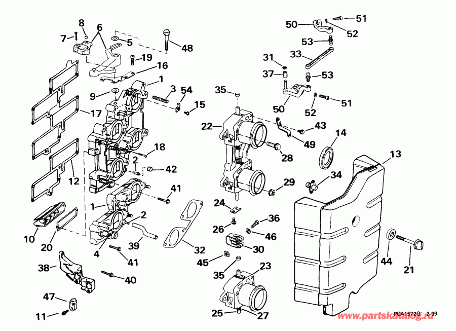 �������� ����� Evinrude E225FPXEEO 1999  - duction System