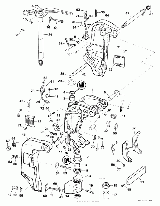  ������� E225FPXEEO 1999  - ern & Swivel Bracket / ern & ���������� ���������