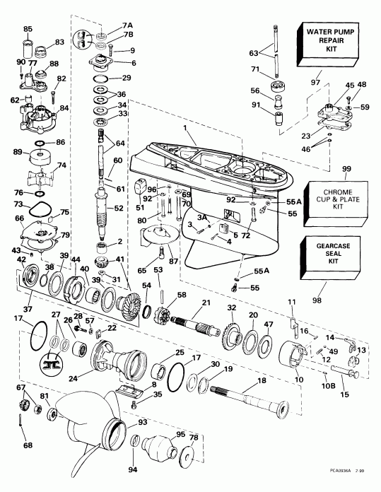 ����� Evinrude E225FPZEES 1999  - Counter-rotation -- Fcx, Fcz Models /  Counter-rotation -- Fcx, Fcz Models
