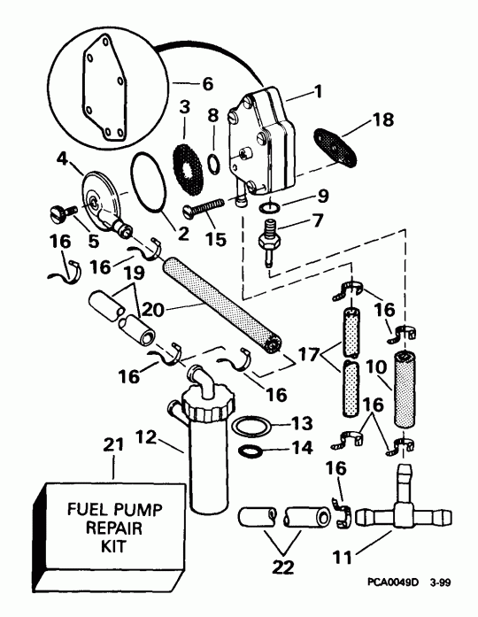 ��������� ��������� Evinrude E25WRLEEN 1999  - el Pump